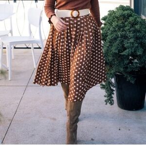 Jillian Harris x Joe Fresh Pleated Polka Dot Midi Skirt Plus Size 1X